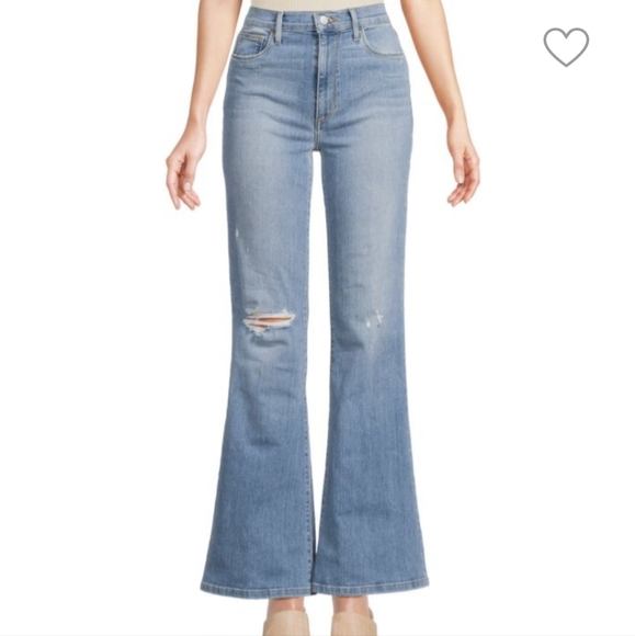 NEW...Joe's Distressed High Rise Flare Jeans...Size 34 - Picture 1 of 9